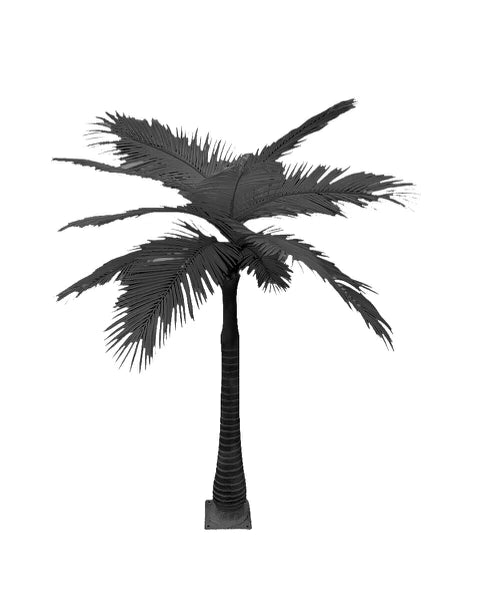 Charcoal black - faux life size palm tree
