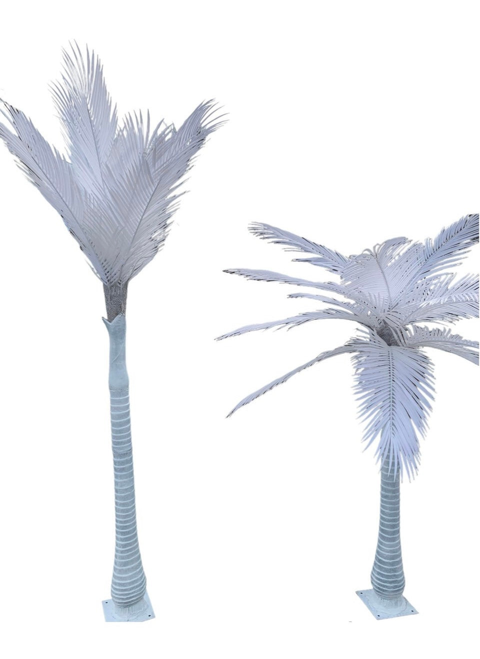 White Life Size Faux Palm Tree