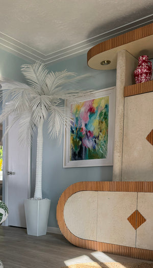 White Life Size Faux Palm Tree