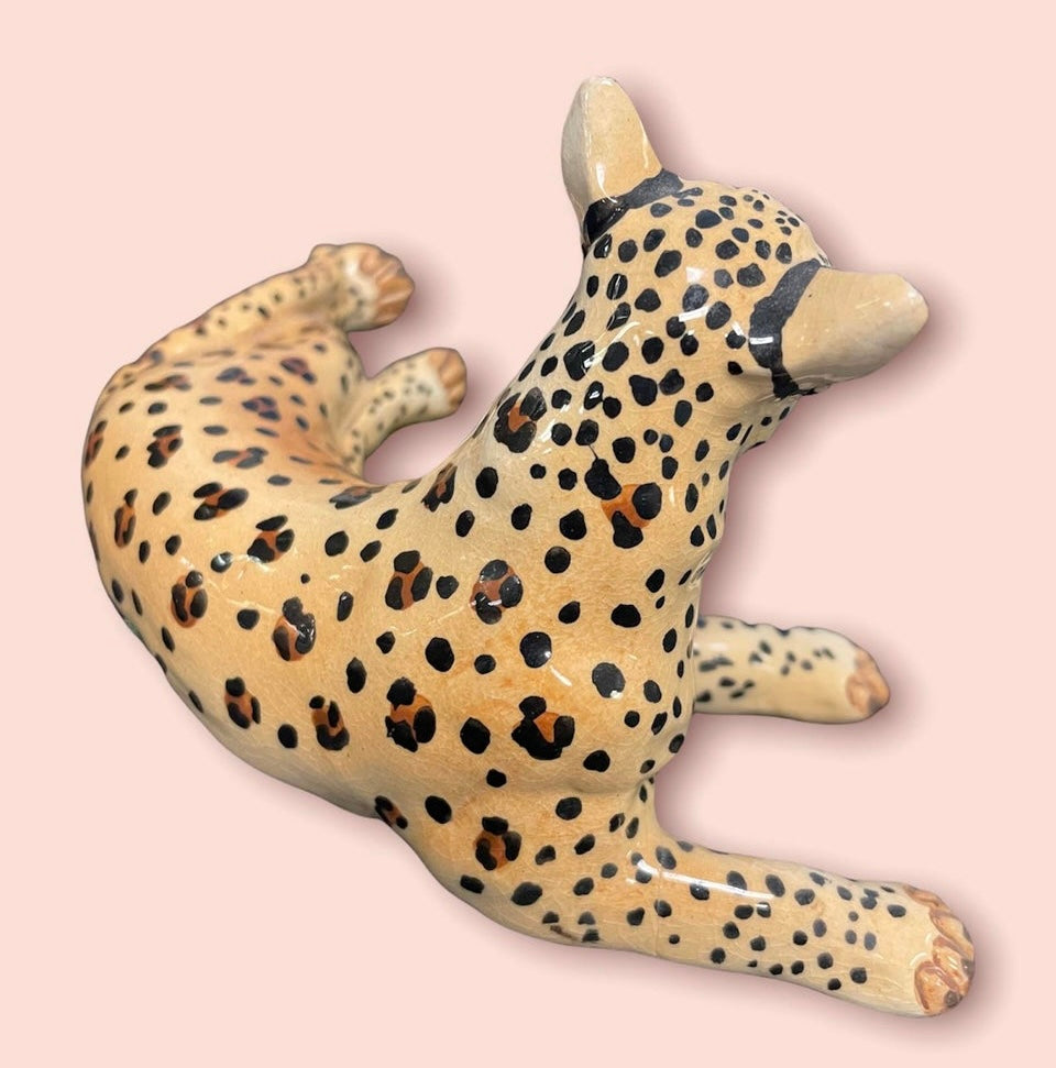 Basil Matthew’s Hand Painted Leopard Figurine, signed