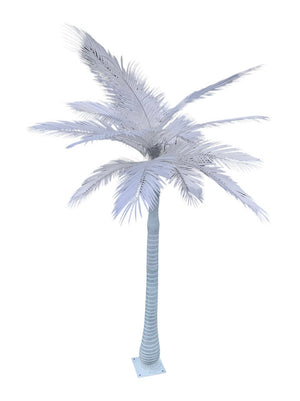 White Life Size Faux Palm Tree