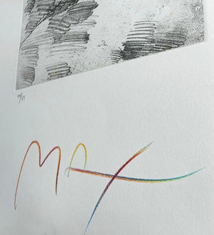 Peter Max Profile in Pencil Lithograph, Signed and Numbered
