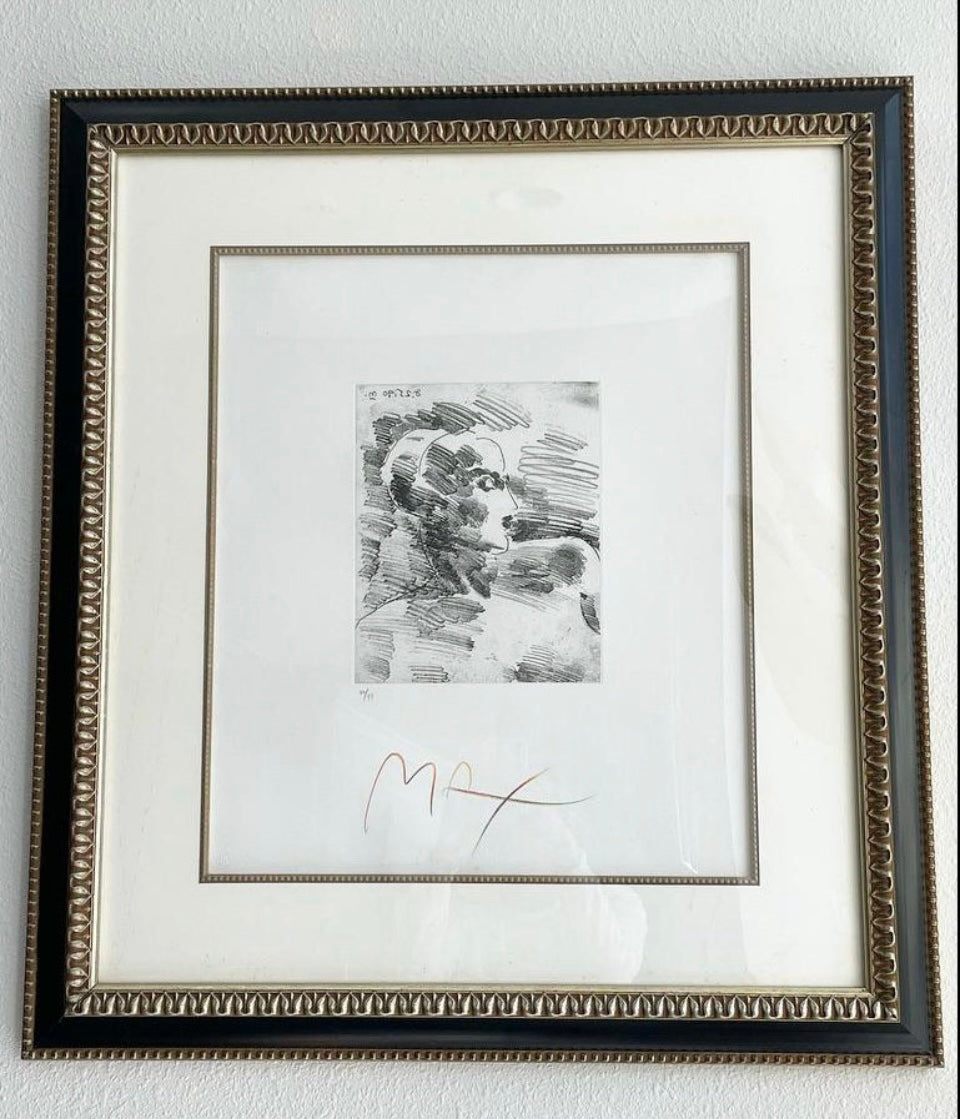 Peter Max Profile in Pencil Lithograph, Signed and Numbered