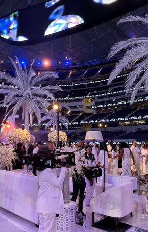 White Life Size Faux Palm Tree
