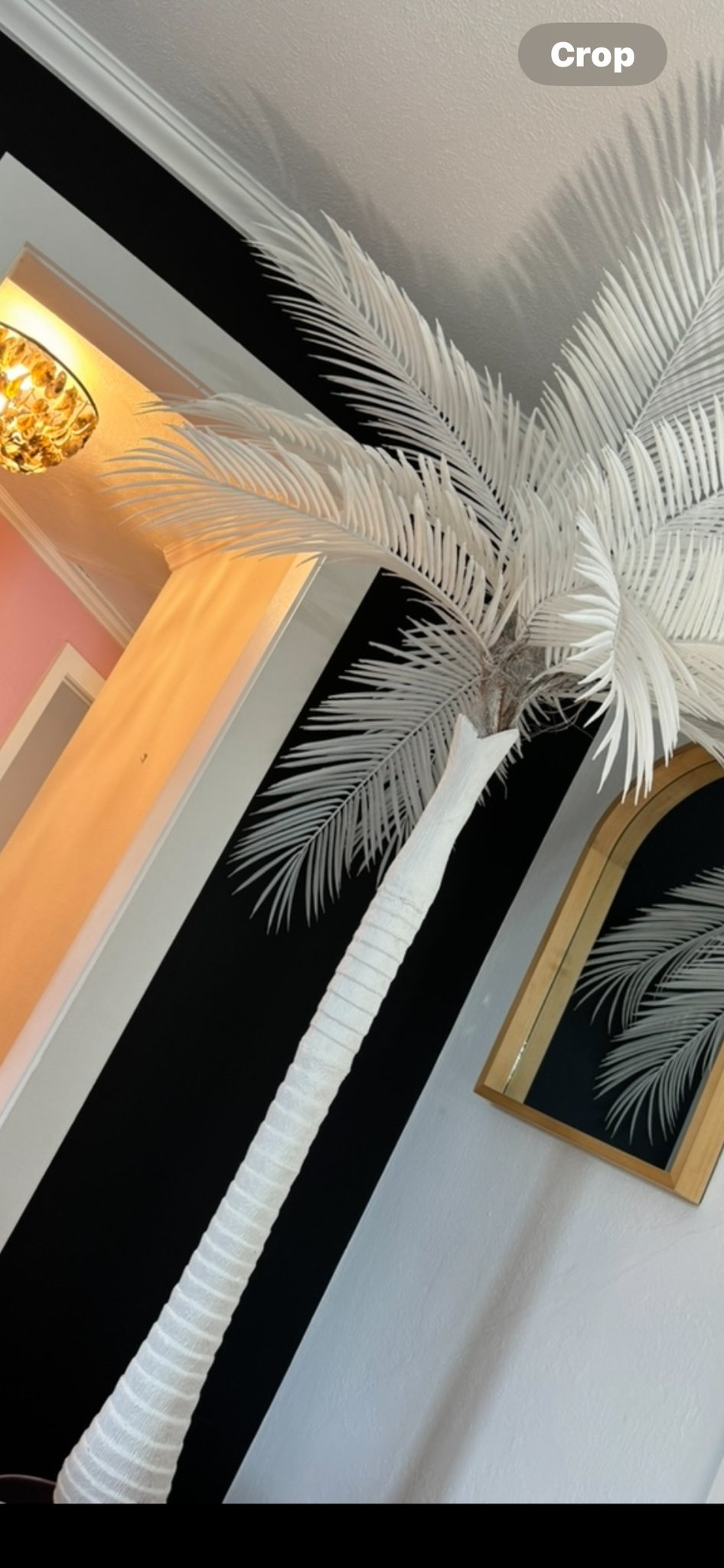 White Life Size Faux Palm Tree