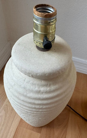 Vintage Modernist Textured Plaster Lamps, a pair