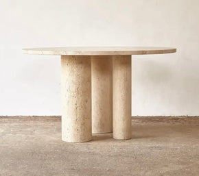Stone Oval Dining Table with Cylinder Legs