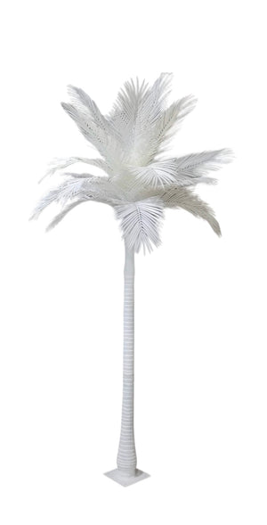 White Life Size Faux Palm Tree